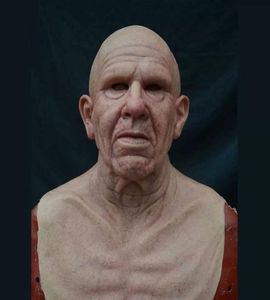 Perruque vieil homme masque Halloween plein Latex visage effrayant Heaear horreur pour jeu Cosplay accessoires de bal nouveau X08032123473