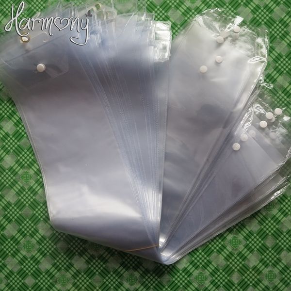 Support de perruque 30pcs Emballage en PVC pour sacs d'emballage de cheveux tissés avec cintre supérieur et bouton inférieur de qualité durable 230629