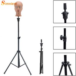 Wig Stand Simnient verstelbare statief standhouder Mannequin Head Tripod Hairdressing Training Hoofdhouder Top Verkopen Haarpruik Standen Tool 230428