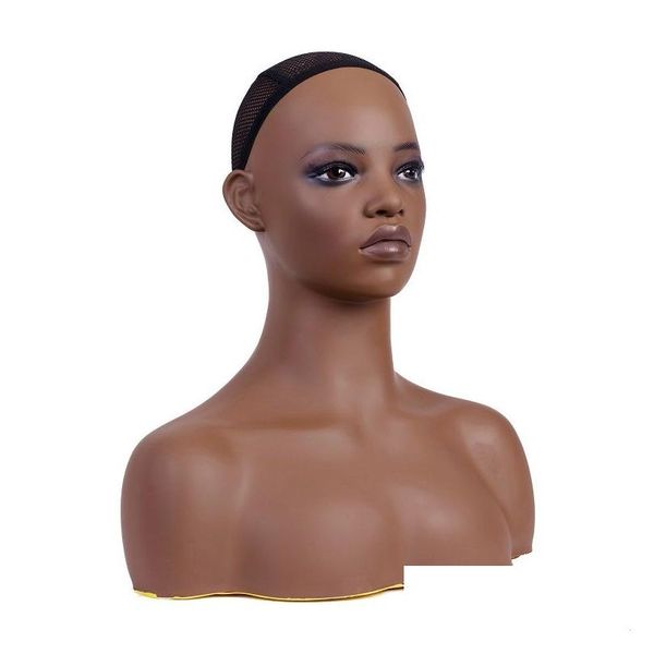 Perruque Stand Usa Entrepôt Navire Africain Noir Poupée Coiffure Cheveux Pratique Tête Mannequin Modèle Affichage Bijoux Livraison Directe Produits Dheov