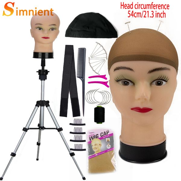 Le bonnet de perruque Wig Stand convient aux femmes pour fabriquer des bonnets de perruque, des lunettes, des masques, des présentoirs cosmétiques et des pratiques de maquillage de tête de mannequin 230715