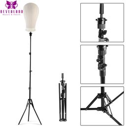 Wig Stand Pruik Stands verstelbare lange statief standhouder mannequin hoofd statief Tripod kappers training hoofdstandaard haargereedschap accessoires 230519