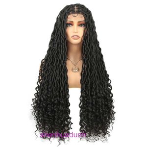 Wig Synthetische gevlochten hoofdband 5,5 inch voorkant 1b natuurlijke zwarte pruik vuile dchx