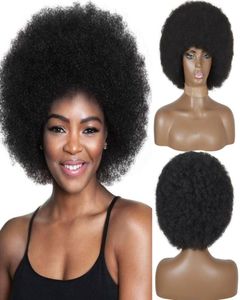Peluca Women cortas pelucas de cabello esponjoso con flequillo para mujeres negras Cabello sintético rizado para fiestas Cosplay Wigs3405454