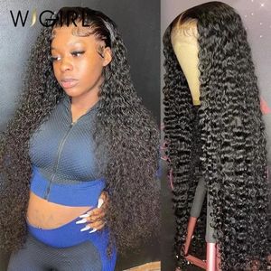 Wigirl 250% Perruque frontale à onde profonde 13x6 HD Lace Front Human Hair Brésilien Loose Curly Eau 5x5 Wigsless Wigs pour femmes 240515