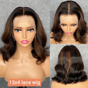 Wigirl Braziliaanse Body Wave Korte Bob Pruiken Honing Blonde 13X4 Lace Front Menselijk Haar Pruiken Voor Vrouwen hoogtepunt Gekleurde Frontale Pruik