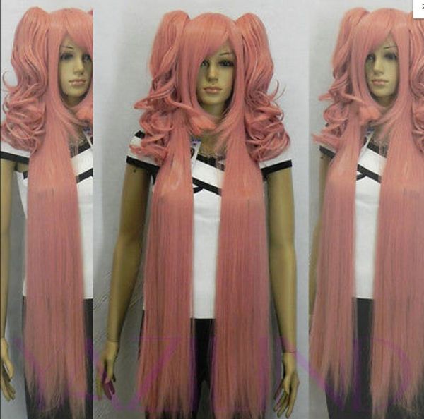 WIGLL Lolita rose longue ondulée 2 queue de cheval à clipser cheveux Cosplay jeu de rôle perruque japonaise