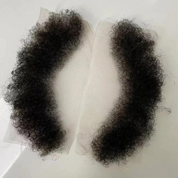 Pelucas 100 Cabello humano virgen de Malasia 4 mm Afro Kinky Curl Full Lace Frontal Hairline para hombres negros Entrega rápida y expresa