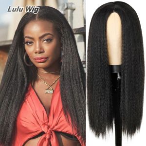 Perruques 200 densité sans colle Yaki naturel long crépus perruques droites pour les femmes noires Yaki perruque droite délié avec des cheveux de bébé perruques Afro