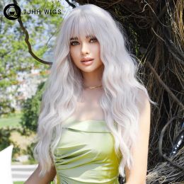 Perruques 7jhh perruques Big Wavy White Wig For Women Daily Cosplay Wigs de platine synthétique naturel avec perruques moelleuses Wig résistant à la chaleur Lolita Wig