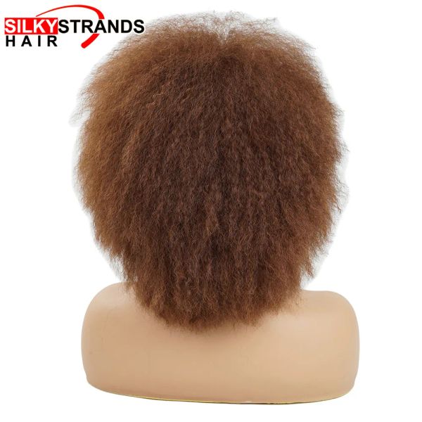 Perruques afro perruques bouclées moelleuses moelleuses pour femmes brins soyeuses yaki cosplay perruque africain courte à haute température fibre synthétique Cosplay