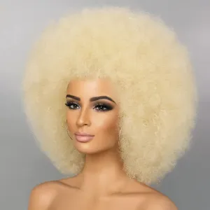 Perruques Afro Puff Wigs for Black Women Synthetic Afro Wig Brown Natural Looks résistant à la chaleur Bouncy Wig pour une utilisation quotidienne