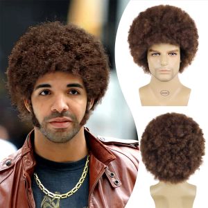 Pelucas Pelucas afro para hombres Pelo sintético Peluca rizada Rizos grandes Pelucas para disfraces de Halloween Cosplay Ros S The Bob Peluca Peinados explosivos Cortos