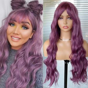 Perruques Aimeya Lavender Purple Synthetic Wigs for Women Wave Sirmaid Cosplay Wig Wig Halloween Clearance Vente de la chaleur Fibre résistant à la chaleur