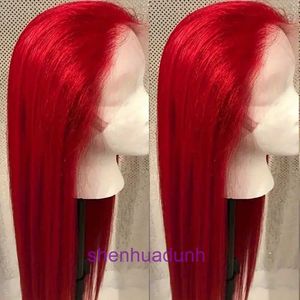 Pruiken en haarstukken pruik wig dames mode big rood recht haar heet verkopende kanten hoofddeksels