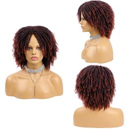 Perruques Belle Show Dreadlock Wig Short Afro Kinky Curly en dentelle CHEAUX AVEC BROCH