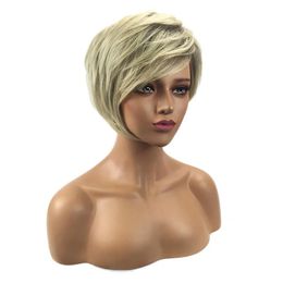 Perruques Meilleures Ventes Top Qualité Side Bang Nouveau Élégant 10 pouces Court Droit Coloré perruque Synthétique Ladys' Cheveux Perruque/Perruques