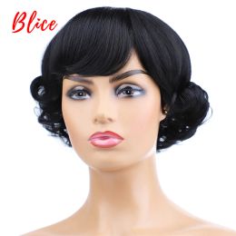 Perruques Blice perruques synthétiques courtes bouclées queue gauchissant FreeBang coiffure résistante à la chaleur haute température pour les femmes