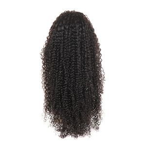 Perruques brésiliennes vierges crépues bouclées cheveux humains 4x4 perruque avant en dentelle pour femmes noires avec couleur naturelle 1b 8-26 pouces sans colle partie libre