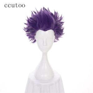 Perruques ccutoo 30 cm My Hero Academia Baku no Hero Academia Shinsou Hitoshi violet moelleux court couches cheveux synthétiques Cosplay perruque