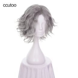 Perruques CCUTOO 35cm Monte Cristo Edmond Fate Grand Ordre Fgo Avenger Gray Curly Synthetic Hair Cosplay Wig Costume Costume Wig