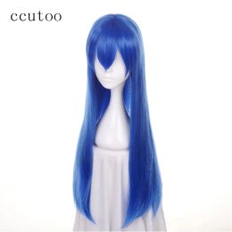 Perruques CCUTOO 80cm Wendy Marvell Blue Long Synthétique Synthétique Hair Resistance Cosplay Wig For Halloween Party Costume Wigs