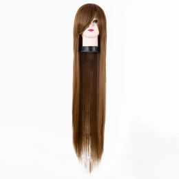 Perruques Cosplay Wig Feishow Synthétique résistant à la chaleur 100 cm / 40 pouces de long AUBRUN AUBRUR HALLOWEEN Carnival Costume Costume Posice