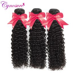 Perruques Cynosure afro Kinky Curly tissage cheveux humains 3 paquets noirs naturels brésiliens coiffure paquets 8''28 '' Remy Hair