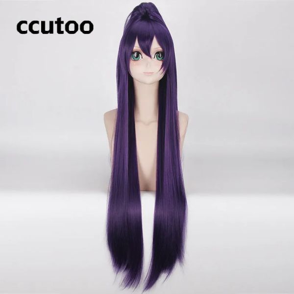 Les perruques datent un tohka yatogami 100cm pourpre long Cosplay Cosplay Wig Chip Ponytail