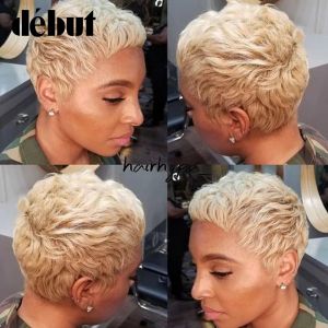 Perruques débuts courts pixie coiffure perruques pour femmes noires brésilien 613 Blonde mignon coupes de cheveux humaines perruques de cheveux bon marché gris perruques gris