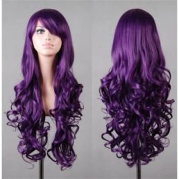 Perruques Fashion longue Couleur assortie Harajuku Fluffy Wavy Synthetic Cosplay Wig Hairfree Expédition New High Fashion Picture Wig