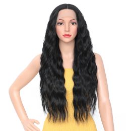 Perruques Forevery Synthetic Lace Front Wigs Long Curly Wig 30 '' Long Wavy Synthetic Wigs pour femmes noires 1,5 "* 4" Front de dentelle