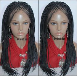 Pruiken Gratis deel cornrow Gevlochten pruiken 180 dichtheid full lace front vlechten Pruik Synthetische Lijmloze box vlechten Pruik Babyhaar voor Afrika Amerika