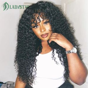 Perruques pleines de perruque faite avec une frange Brésilienne Water Wave Human Hair Wigs Wig Wig Curly Wig Wig Wig Natural Wig Heug