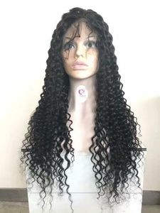 Perruques Full Lace Wig brésiliennes Deep Wave, cheveux naturels #1 # 1B #2 #4 130%, pre-plucked, sans colle, longues, 10 