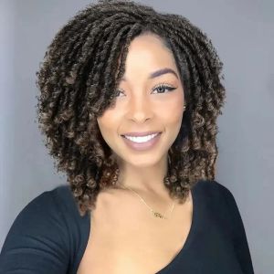 Pruiken gnimegil synthetisch schattig haar dreadlock pruik korte twist vlechten pruiken voor vrouwen en mannen afro krullende haakhaak pruiken mannelijk 15 inch