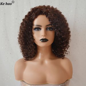 Perruques de bonne qualité Natural Brown Synthetic Cosplay Lolita Woman Wigs CHEAUX CHEUR AFRO PECHE CURY