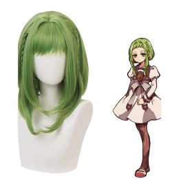 Pruiken haarjoy nanamine sakura cosplay pruik pruik groen synthetisch haar pruiken middellange hittebestendige vezels