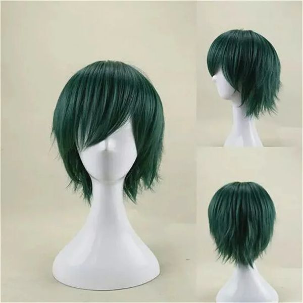 Pelucas HAIRJOY Peluca de cosplay verde menta recta corta de pelo sintético en capas