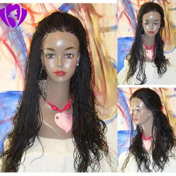 Pelucas hechas a mano 30 pulgadas de largo senegalés 2x Twist peluca de encaje sintético totalmente trenzado a mano peluca delantera de encaje medio giro para mujeres afro