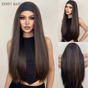 Perruques Henry Margu Bandage droit putain synthétique Brown Gloden Gloden Highden Wigs Wigs pour les cheveux noirs pour femmes noires Wigs de chaleur