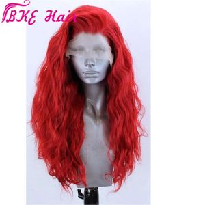 Pruiken Hoge Temperatuur Vezel 360 Frontale Peruca Perruque Rood Vol Haar Lange Diepe Golf Synthetische Lace Front Pruiken Voor vrouwen