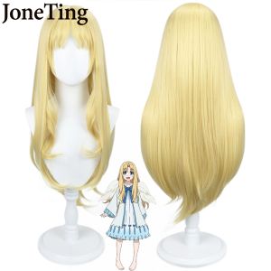 Perruques jt synthétique filo cosplay perruque anime la montée du costume de héros du bouclier ange role jeu long hair jaune avec bangs lolita perruque