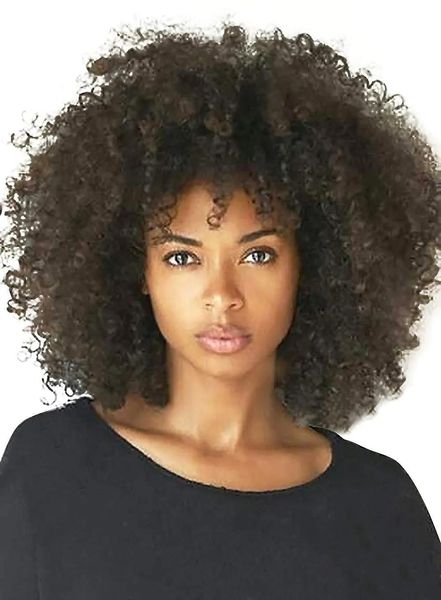 Perruques de cheveux humains crépus bouclés avant de lacet pour femmes noir naturel 180% densité brésilienne Afro bob LaceFrontal perruque 1022 pouces