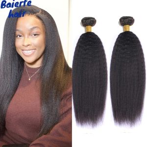 Pelucas Kinky Human Human Hair Bundles 1 PPCS Lote Remy Hair Extension Yaki Recto 1030 pulgadas Brasil Bundles de tejido al por mayor