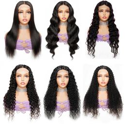 Pelucas Kiss Hair 13x4 Hd Lace Frontal Pelucas de cabello humano Virgin Indian Remy Hair Wig Straight Body Wave Textura de onda de agua rizada profunda en Sto