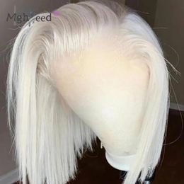 Perruques Lace Wigs Ash White Blonde Human Ftontal European Hair Hd Transparent Virgin Preplucked HairlineLaceLace