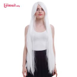 Perruques Lemail perruque flambant neuve perruques de Cosplay longues et droites 100 cm/39.37 pouces blanc InuYasha Sesshoumaru cheveux synthétiques perruque de Cosplay Halloween