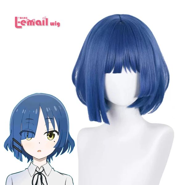 ¡Pelucas lemail peluca cabello sintético anime bocchi the rock!Ryo cosplay peluca de 30 cm pelucas de color gris blanco corto