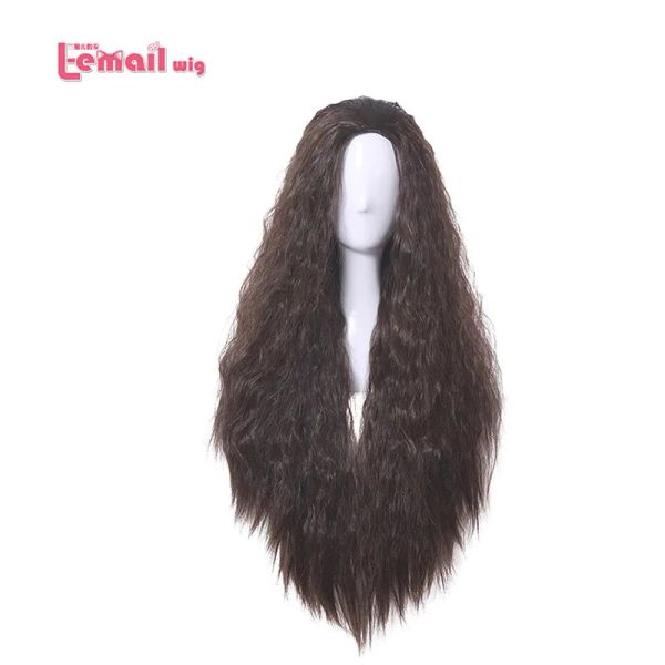 Perruques Lemail Wig Hair synthétique Moana Cosplay Wigs Princess Cosplay Long Curly Dark Brown Wig Halloween Wigs résistant à la chaleur Wigs